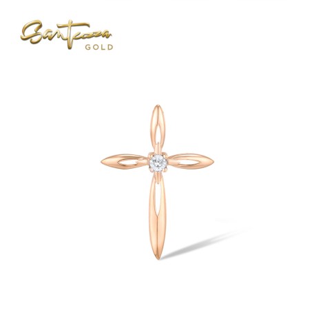 VISTOSO 14K / 9K Two-Tone Gold Sparkling Illusion-Set Miracle Plate Diamond Pendant Trendy Jewelry