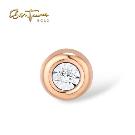 VISTOSO Gold Pendant 14K / 9K Rose/white Gold Illusion-Set Miracle Plate Diamond Round Fine Jewelry