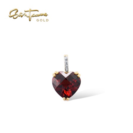 VISTOSO 14K/9K Rose/White/Yellow Gold Pendant Sky Blue Topaz/Garnet/Smoky Quartz Diamond Fine Jewelry