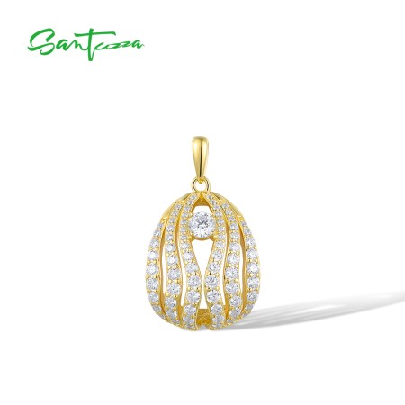 SANTUZZA 925 Sterling Silver Pendant White Cubic Zirconia Assorted Styles Perfect Fine Jewelry