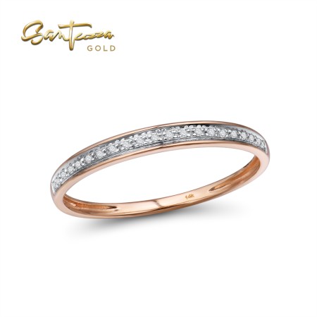 SANTUZZA 14K 585 / 9K 375 White/Yellow/Rose Gold Rings Diamond Engagement Anniversary Fine Jewelry