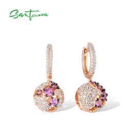 アクセサリー ieefar Shellpink S Luxury 925 Silver Pink Shell Flower White Shining Zircon