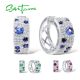 SANTUZZA 925 Sterling Silver Earrings Green Spinel Created Ruby Blue CZ Fine Jewelry