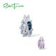 SANTUZZA 925 Sterling Silver Pendant  Sparkling Blue Purple Pink White Cubic Zirconia Jewelry