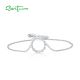 SANTUZZA 925 Sterling Silver Bracelet White Cubic Zirconia Circle Fine Jewelry