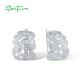 SANTUZZA 925 Sterling Silver Earrings White CZ  Flower Fine Jewelry