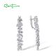 SANTUZZA 925 Sterling Silver Cluster Drop Earrings White Cubic Zirconia Fine Jewelry