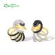 SANTUZZA 925 Sterling Silver Stud Earrings White Black Swan Fine Jewelry