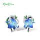 SANTUZZA 925 Sterling Silver Earrings White CZ Blue Enamel Stunning Flowers Fine Jewelry