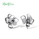 SANTUZZA 925 Sterling Silver Stud Earrings Sparkling White Enamel Flower Jewelry