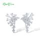SANTUZZA 925 Sterling Silver Stud Earrings Sparkling White Cubic Zirconia Jewelry