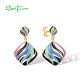 SANTUZZA 925 Sterling Silver Drop Earrings Multi-Color Enamel Ribbon Jewelry
