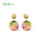 SANTUZZA 925 Sterling Silver Earrings Colorful Ribbon Pattern Hollow Dangle Jewelry