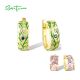 SANTUZZA 925 Sterling Silver Earrings Sparkling Enamel Flower & Trees Fine Jewelry