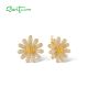 SANTUZZA 925 Sterling Silver Earrings Sparkling White Zircon  Flower Jewelry