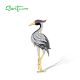 SANTUZZA 925 Sterling Silver Brooch White Cubic Zirconia Ceated Ruby Dew Bird Animal Jewelry