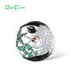 SANTUZZA 925 Silver Brooch White CZ Green Black Spinel Red-Crowned Crane Fine Jewelry