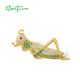 SANTUZZA 925 Sterling Silver Brooch White CZ Green Spinel Grasshopper Locust Fine Jewelry