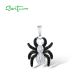 SANTUZZA 925 Sterling Silver Pendant Black Spinel White CZ Spider Jewelry