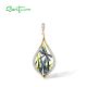 SANTUZZA Silver Pendant for Women Pure 925 Sterling Silver Yellow Plated Dragonfly Fashion Chic Fine Jewelry Handmade Enamel