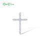 SANTUZZA 925 Sterling Silver Pendant White Cubic Zirconia Cross Pendant Jewelry