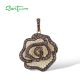 SANTUZZA 925 Sterling Silver Pendant White CZ Brown Spinel Rose Flower Fine Jewelry