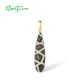 SANTUZZA Pure 925 Sterling Silver Pendant Black Brown Spinel White Cubic Zirconia Jewelry