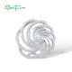 SANTUZZA 925 Sterling Silver Pendant White Cubic Zirconia Swirl Flower Pendant Fine Jewelry