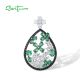 SANTUZZA 925 Sterling Silver Pendant Green Black Spinel White CZ Flower Pendant Fine Jewelry