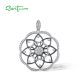 SANTUZZA 925 Sterling Silver Pendant White Cubic Zirconia Kaleidoscope Pendant Fine Jewelry