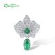 SANTUZZA 925 Sterling Silver Pendant Sparkling Green Spinel White Cubic Zirconia Jewelry