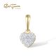 SANTUZZA 14K 585 Yellow Gold Pendant Sparkling Diamond Heart Simple Elegant Fine Jewelry