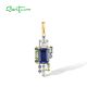 SANTUZZA 925 Sterling Silver Pendant Sparkling Blue Spinel Chic Starry Jewelry