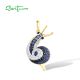 SANTUZZA 925 Sterling Silver Pendant Sparkling Blue Black Spinel White CZ Snail Fine Jewelry Sets