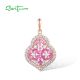 SANTUZZA 925 Sterling Silver Pendant Sparkling White CZ Simple Round Jewelry