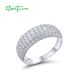 SANTUZZA 925 Sterling Silver Classic Rings White Cubic Zirconia Fine Jewelry