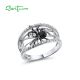 SANTUZZA 925 Sterling Silver Ring Ring Black Spider Jewelry