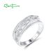 SANTUZZA 925 Sterling Silver Rings Sparkling White CZ Delicate Jewelry
