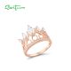 SANTUZZA Silver Ring 925 Sterling Silver Rose Gold Color Royal Crown Jewelry