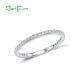 SANTUZZA 925 Sterling Silver Rings White Cubic Zirconia Finger Stackable Fine Jewelry