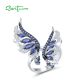 SANTUZZA 925 Sterling Silver Rings Blue White Cubic Zirconia Angel Wings Jewelry