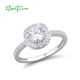 SANTUZZA 925 Sterling Silver Rings White Cubic Zirconia Fine Jewelry