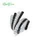 SANTUZZA Silver Rings 925 Sterling Silver Sparkling Black Spinel White CZ Ring Fine Jewelry