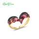 SANTUZZA 925 Sterling Silver Rings Garnet Nano Spinel Fine Jewelry