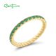 SANTUZZA 925 Sterling Silver Rings Green Spinel Stackable Ring Fine Jewelry