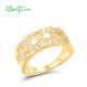 SANTUZZA 925 Sterling Silver Ring White Cubic Zircon Neutral Hexagon Jewelry