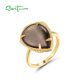 SANTUZZA 925 Sterling Silver Rings Sparkling Black Shell Grand Drop Jewelry