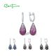 SANTUZZA 925 Sterling Silver Drop Earrings Sparkling Multi Color Gems Oval Fine Jewelry